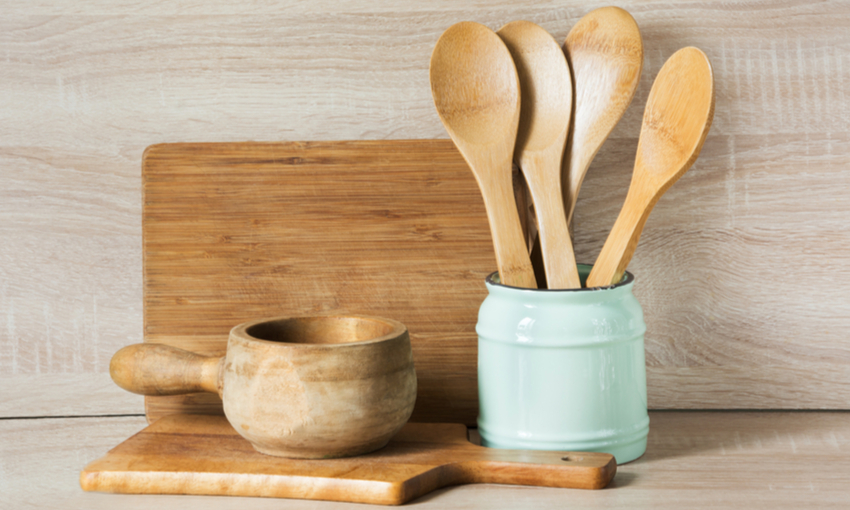 In legno fatti a mano gli utensili da cucina cucchiai da cucina in