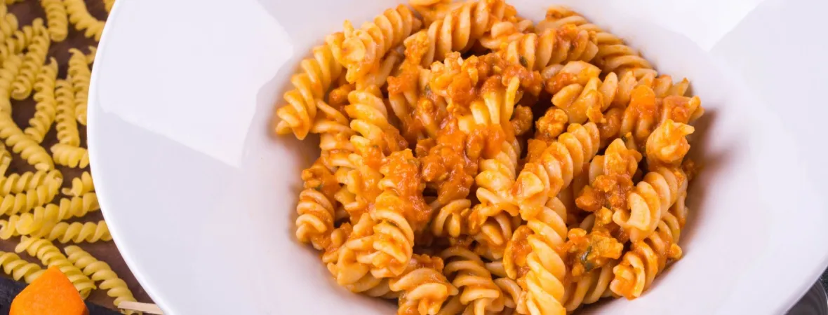 Fusilli con zucca e salsiccia